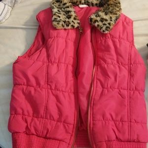 Pink and leopard vest